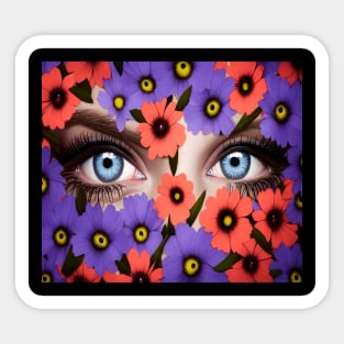 Colorful Flower Eyes Sticker